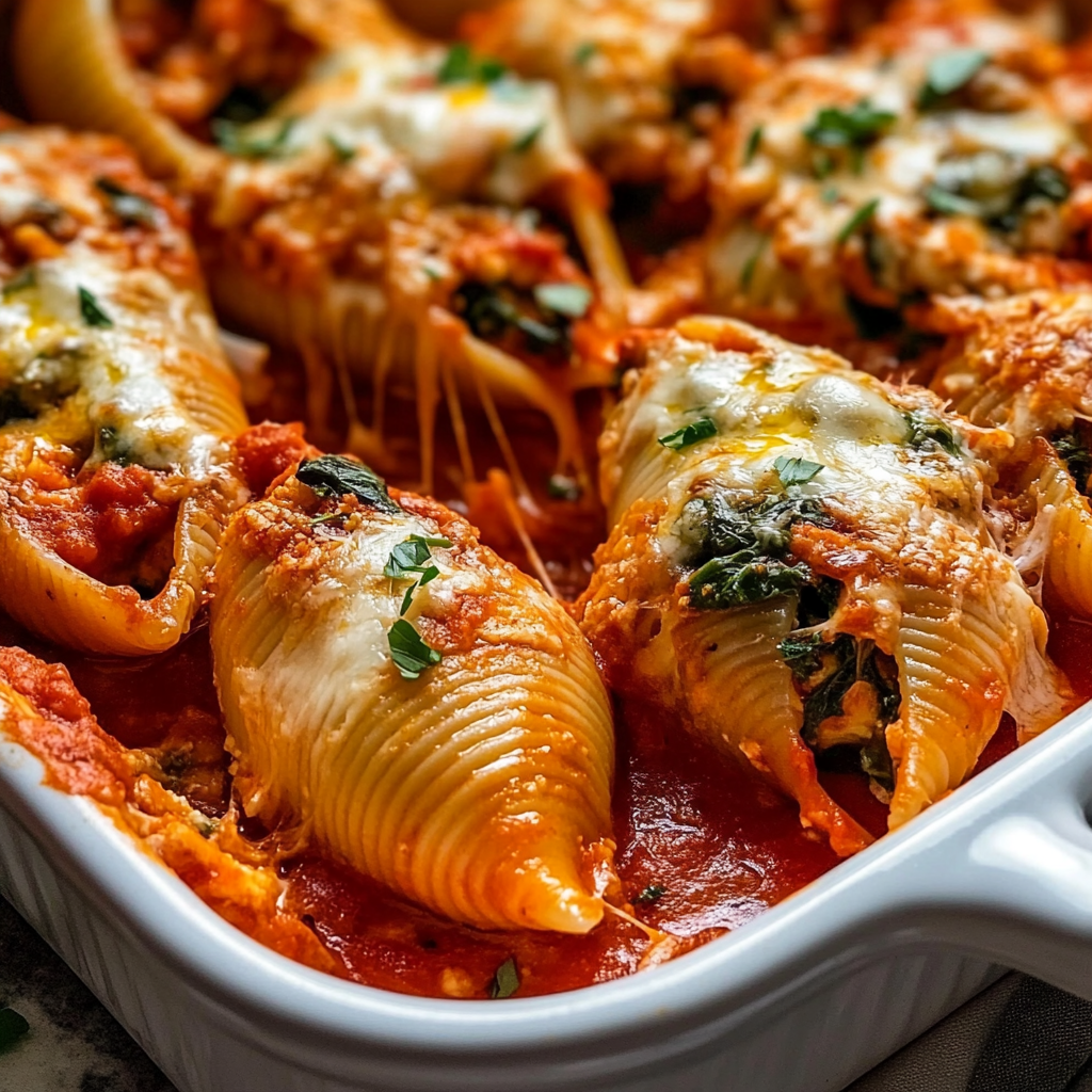 Easy Spinach and Ricotta Stuffed Shells