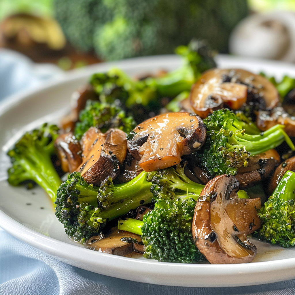 Mushrooms with Broccoli
