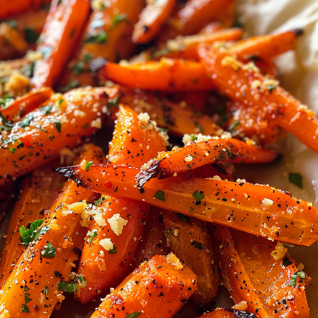 Roasted Garlic and Parmesan Carrots