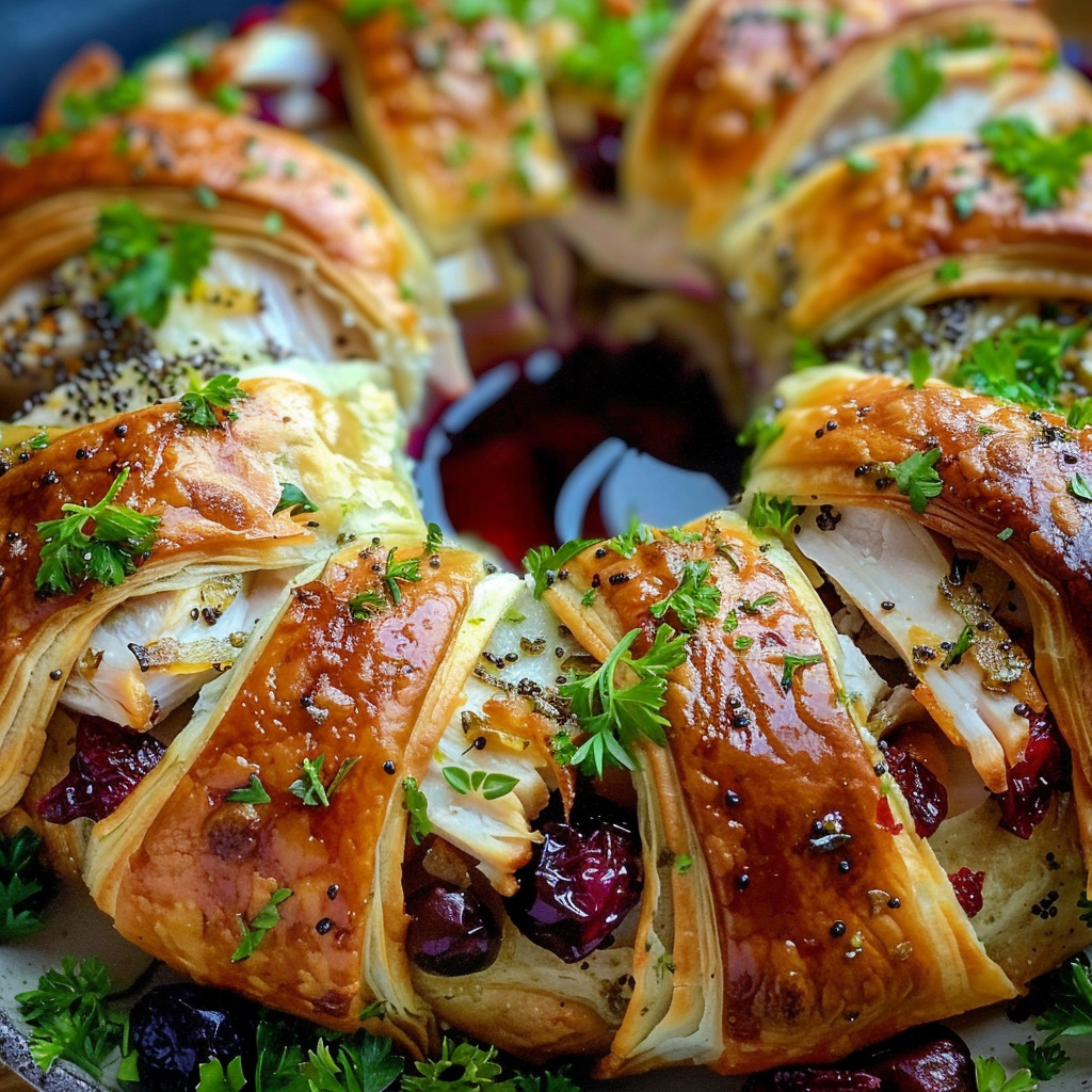 Savory Turkey and Cranberry Crescent Ring