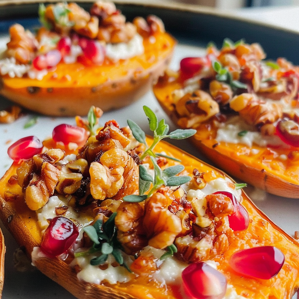 Sweet Potato with Pomegranate Crunch