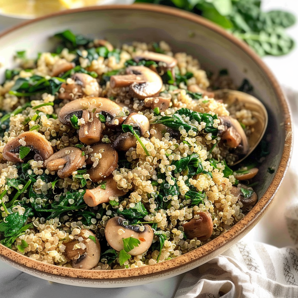 20-Minute Mushroom Spinach Quinoa — Project Sunny