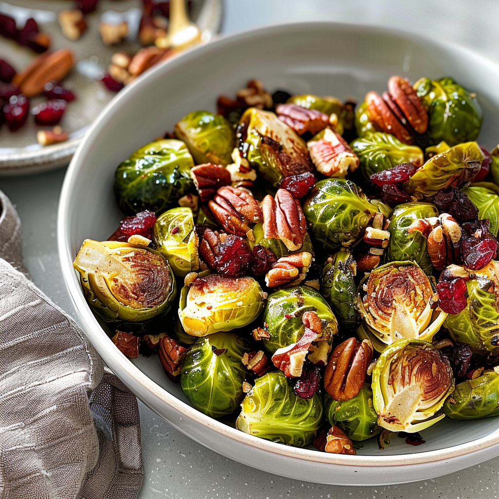 Brussels Sprouts with Pecans and Cranberries