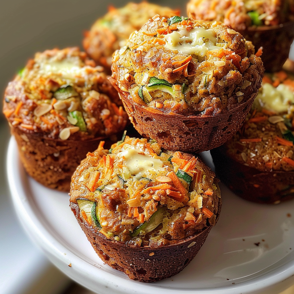Carrot Cake Zucchini Muffins