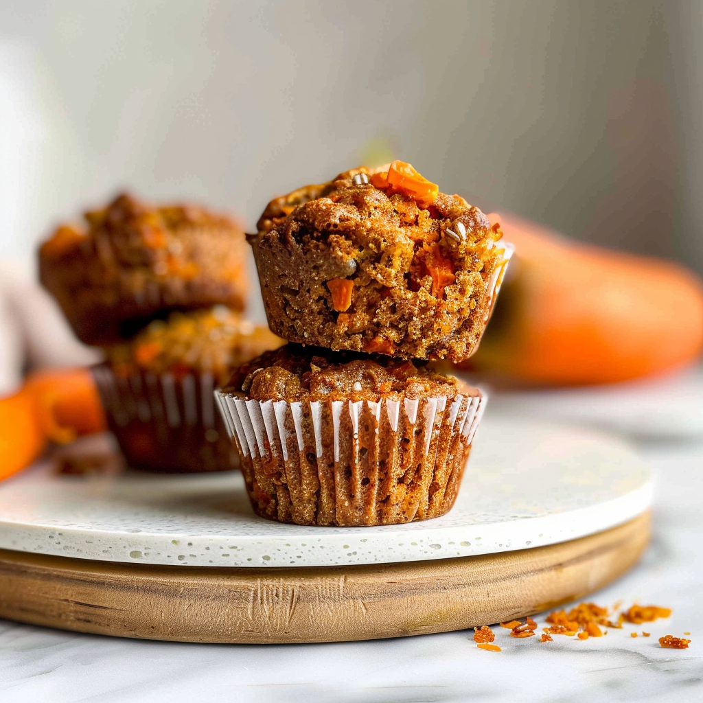 Carrot Spice Flaxseed Muffins