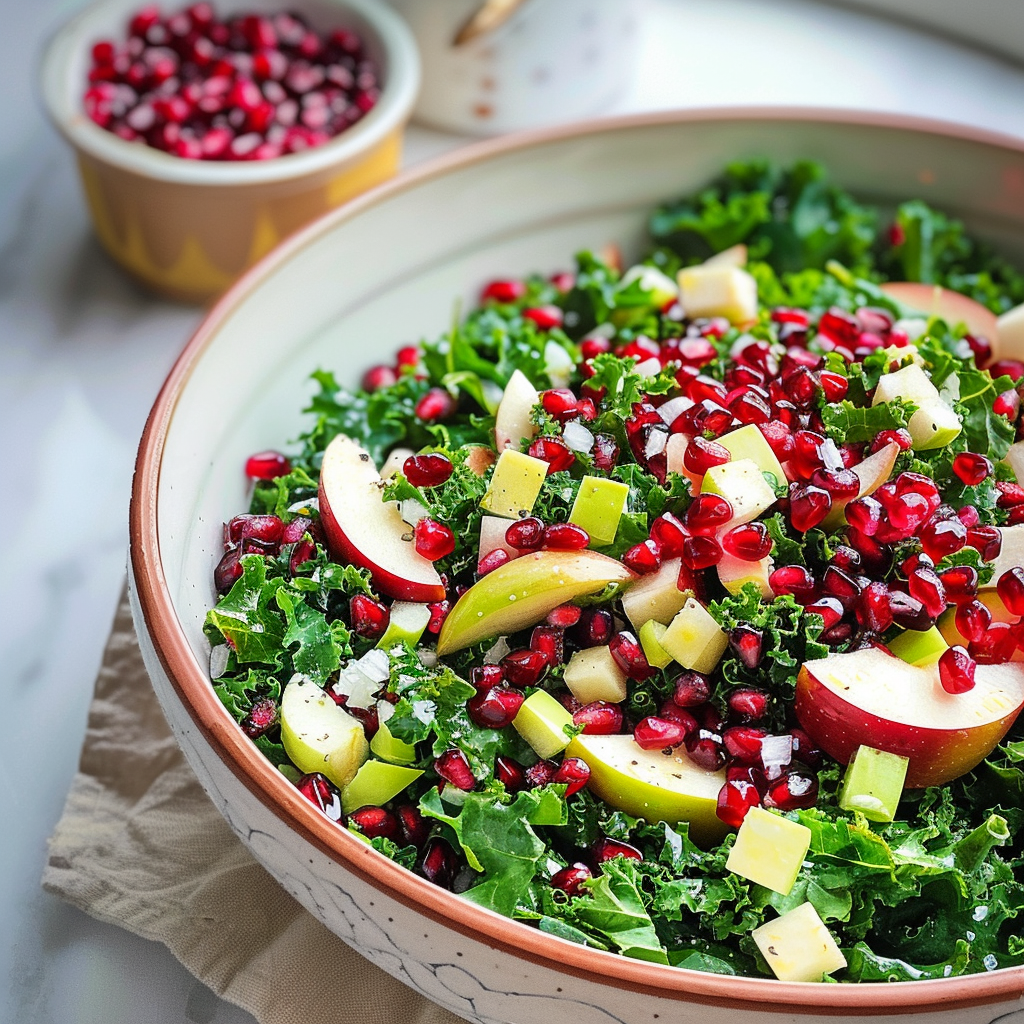 Easy Pomegranate Apple Kale Salad