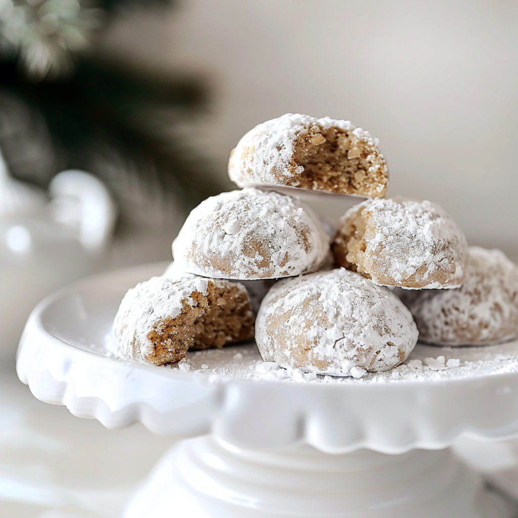 Gingerbread Snowball Cookies