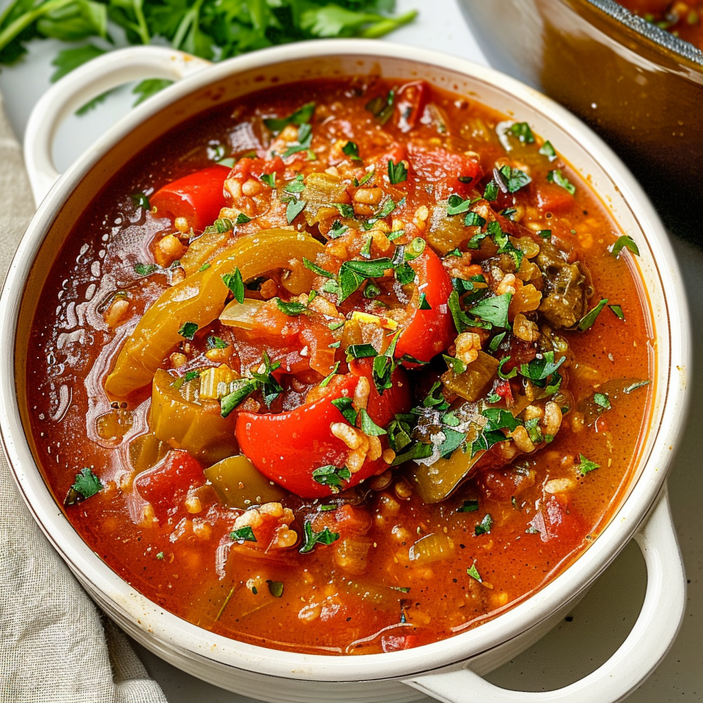 Homemade Stuffed Pepper Soup
