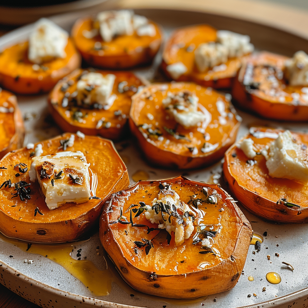 Honey Feta Sweet Potato Rounds