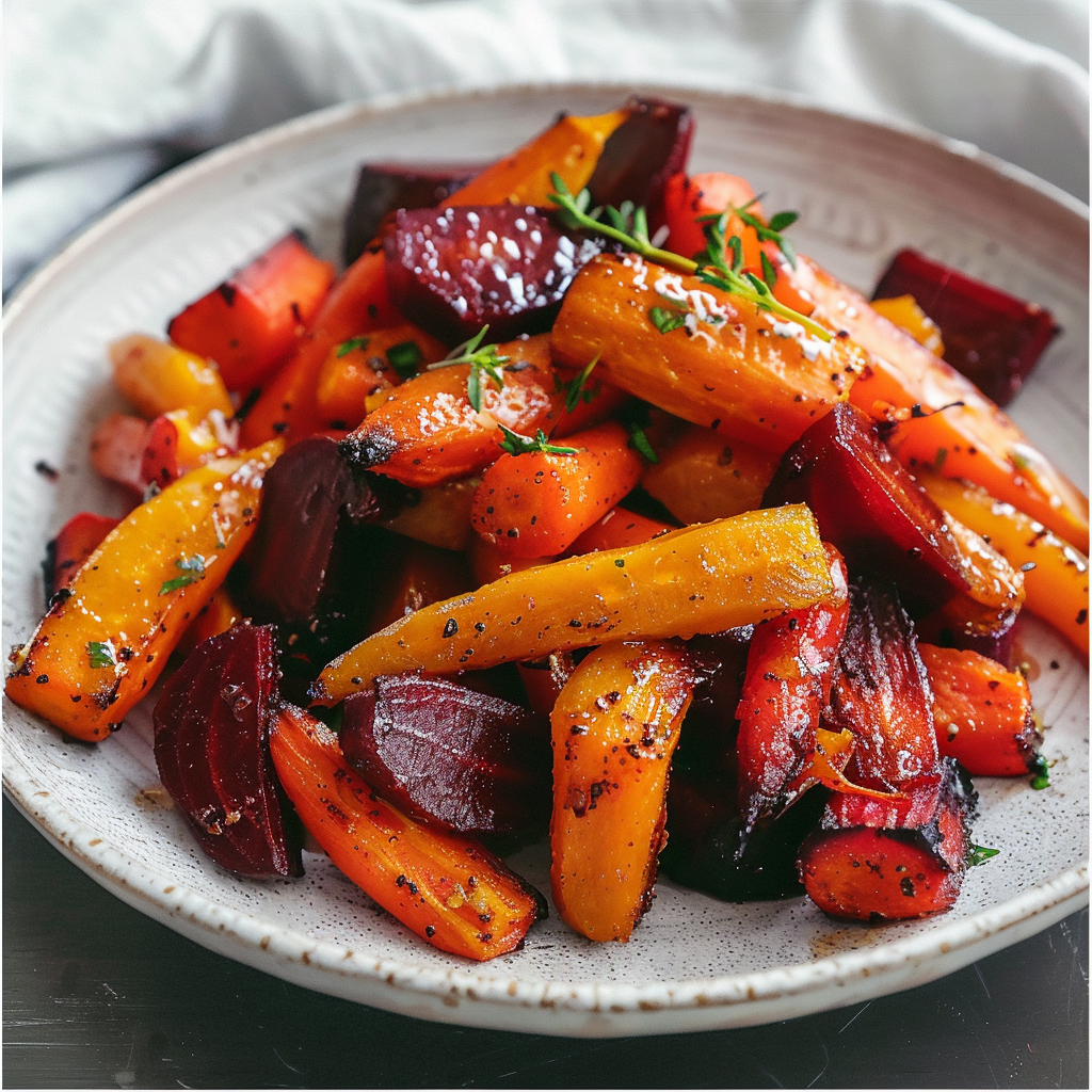 Honey Roasted Carrots and Beets