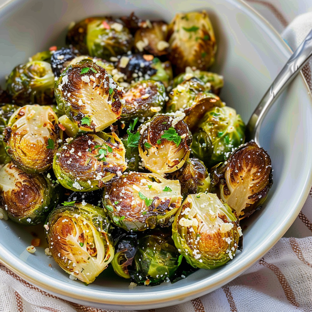 Irresistible Garlic Parmesan Roasted Brussels Sprouts