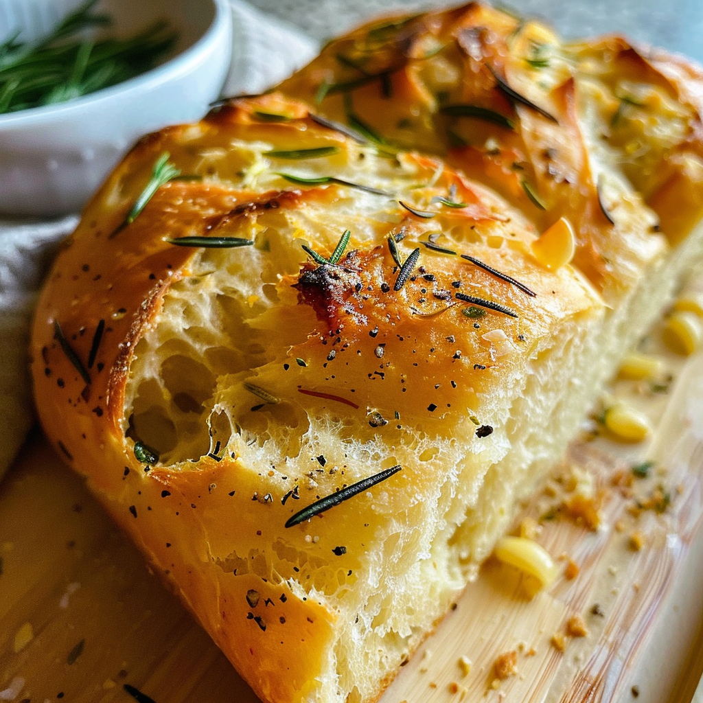 No-Knead Roasted Garlic Rosemary Bread