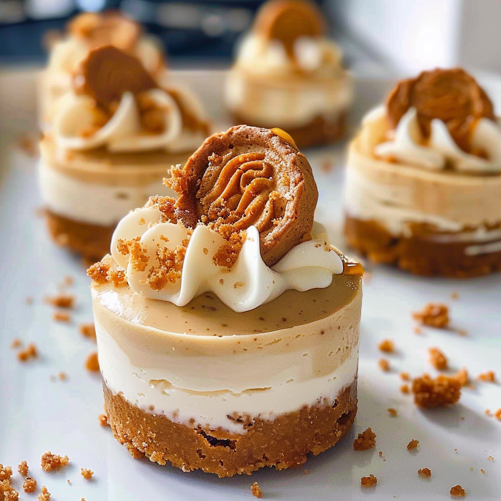 No Bake Mini Biscoff Cheesecakes