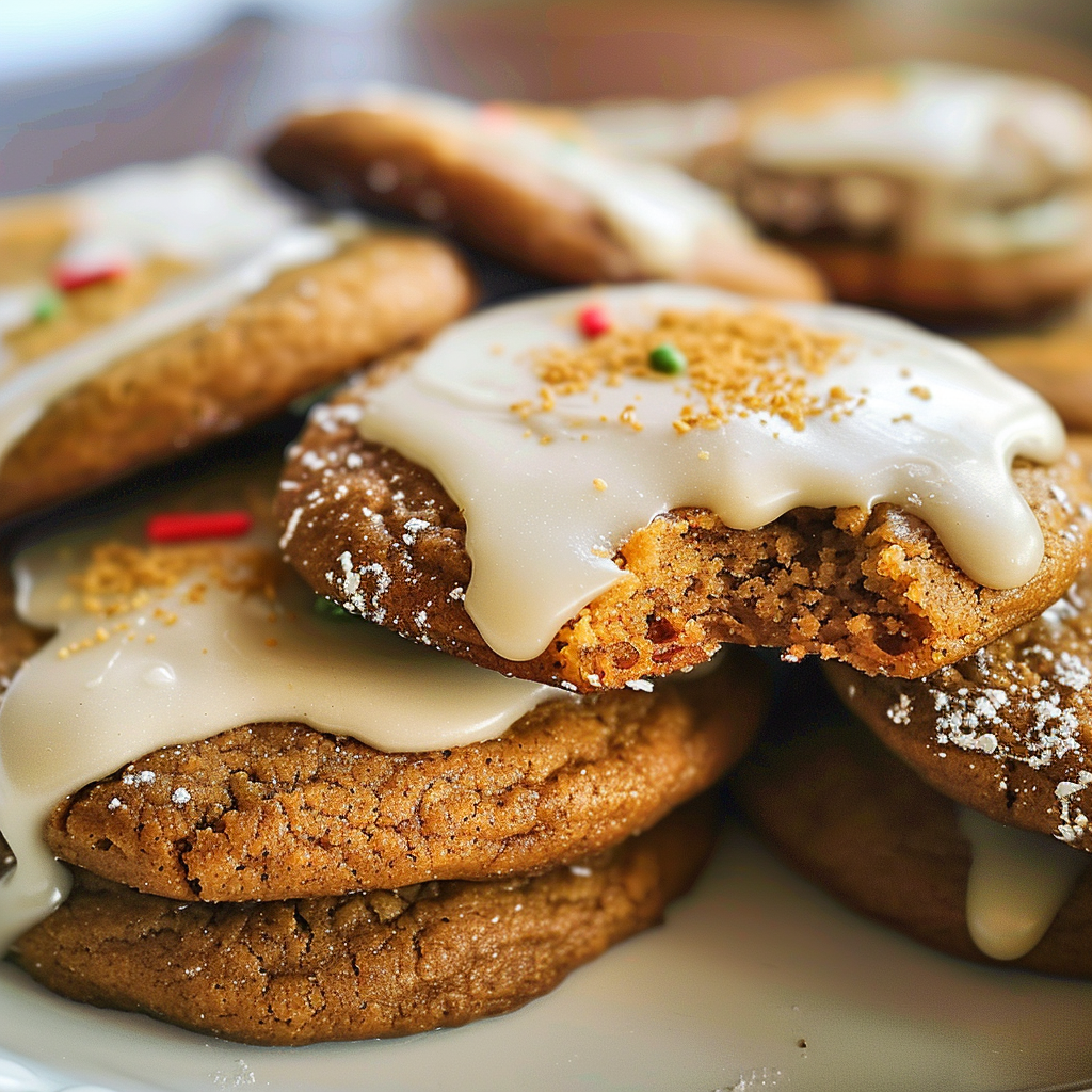 Soft Batch Gingerbread Cookies with Ginger Glaze