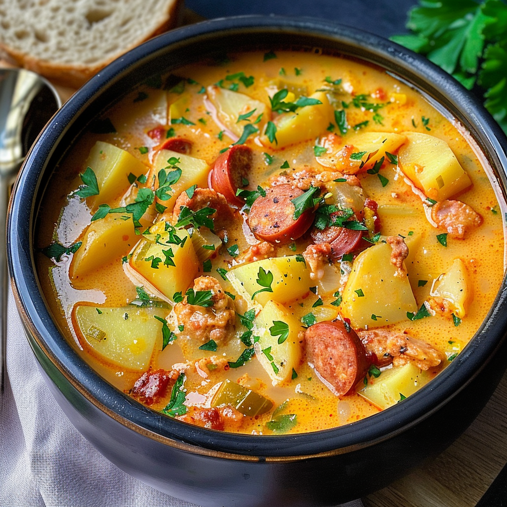 Spanish Potato Soup with Chorizo
