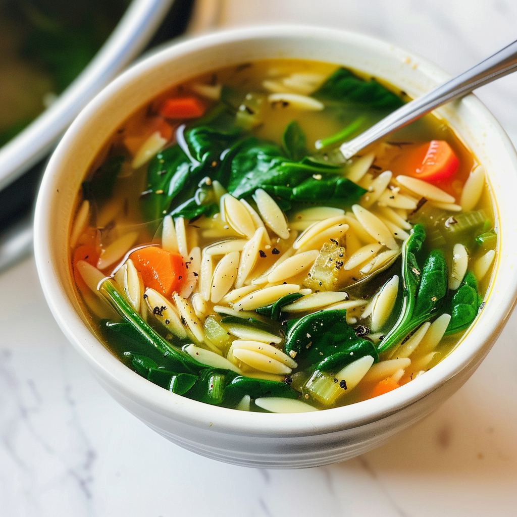 Spinach Orzo Soup