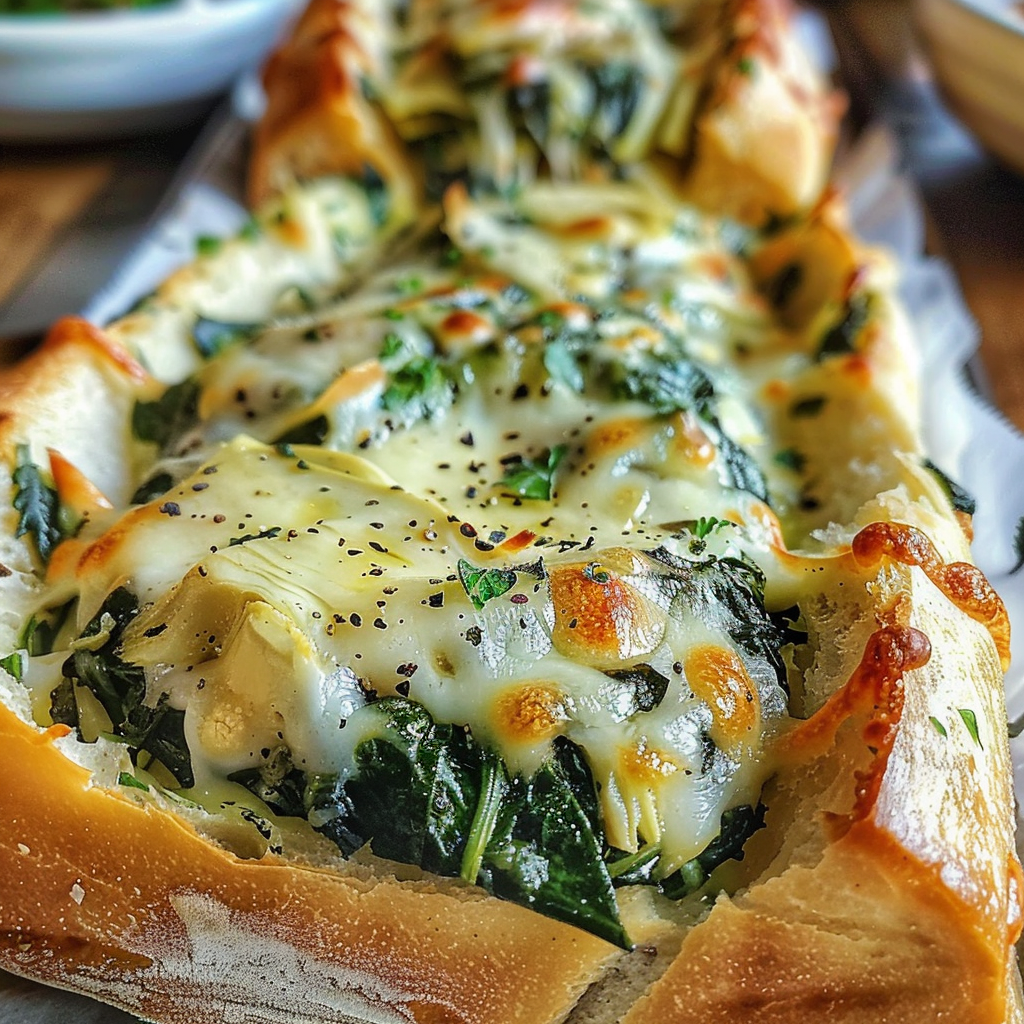 Spinach and Artichoke Stuffed Bread