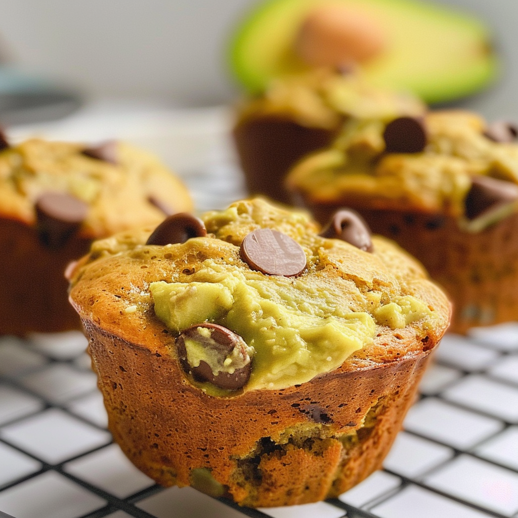 Avocado Banana Chocolate Chip Muffins