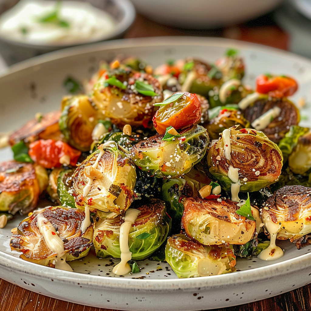 Brussels Sprouts Fritters with Tomato Basil Aioli