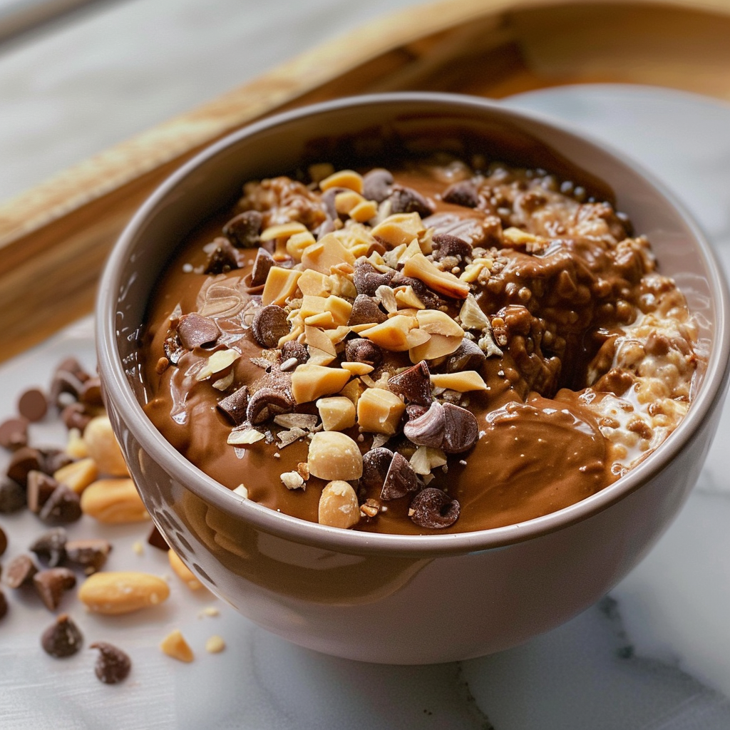Chocolate Peanut Butter Cottage Cheese Bowl