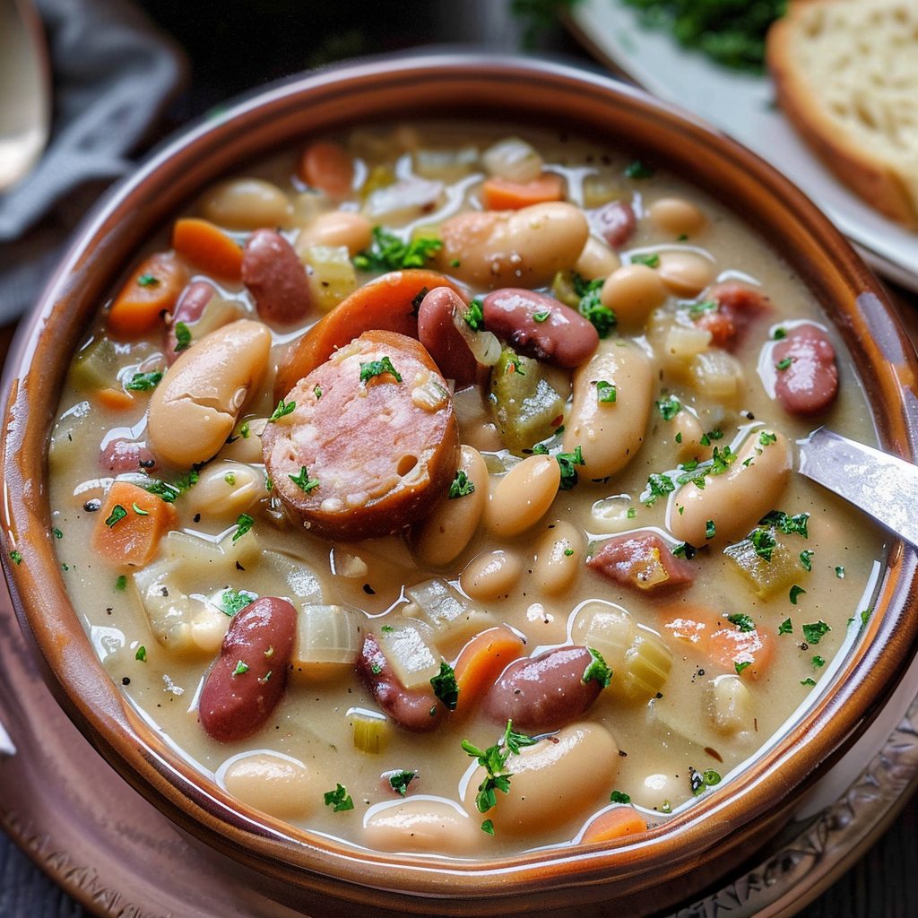 Creamy Bean Soup with Kielbasa