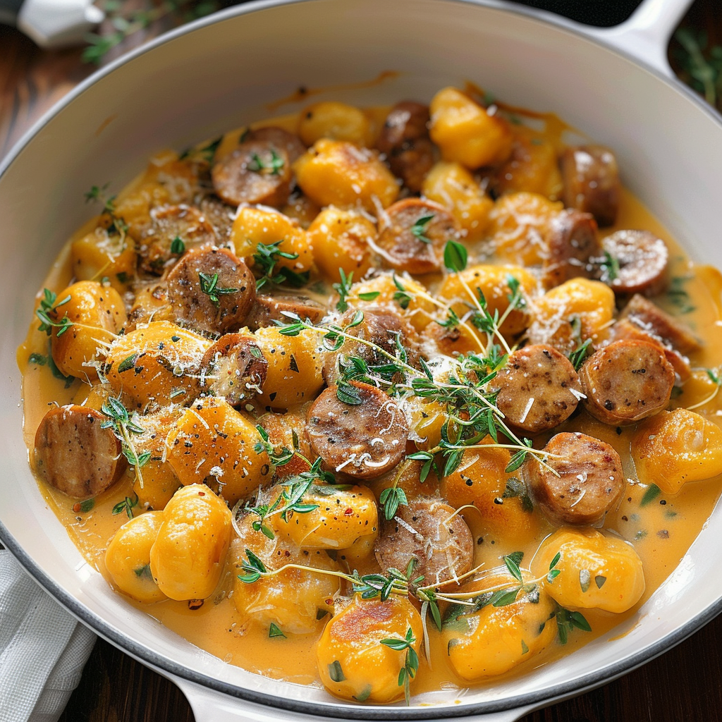 Creamy Butternut Squash Gnocchi with Sausage