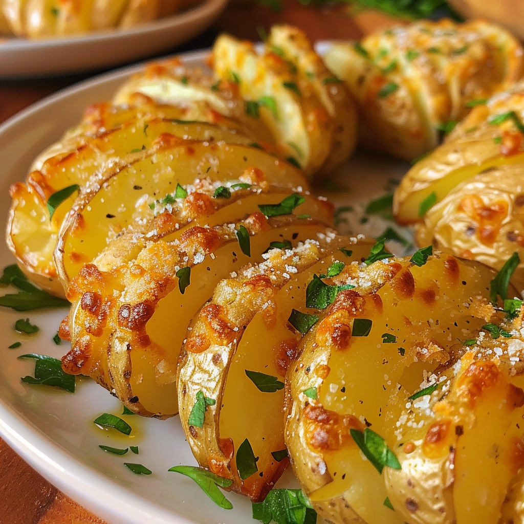 Crispy Baked Garlic Butter Potatoes