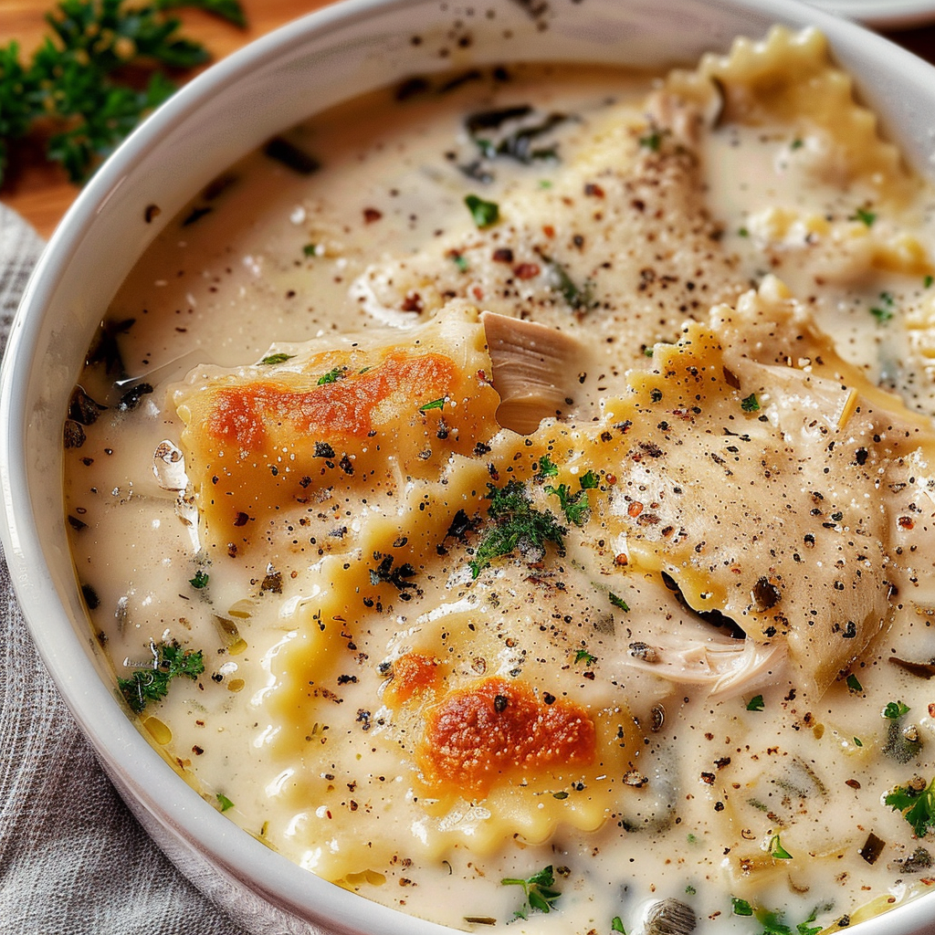 Delicious White Chicken Lasagna Soup