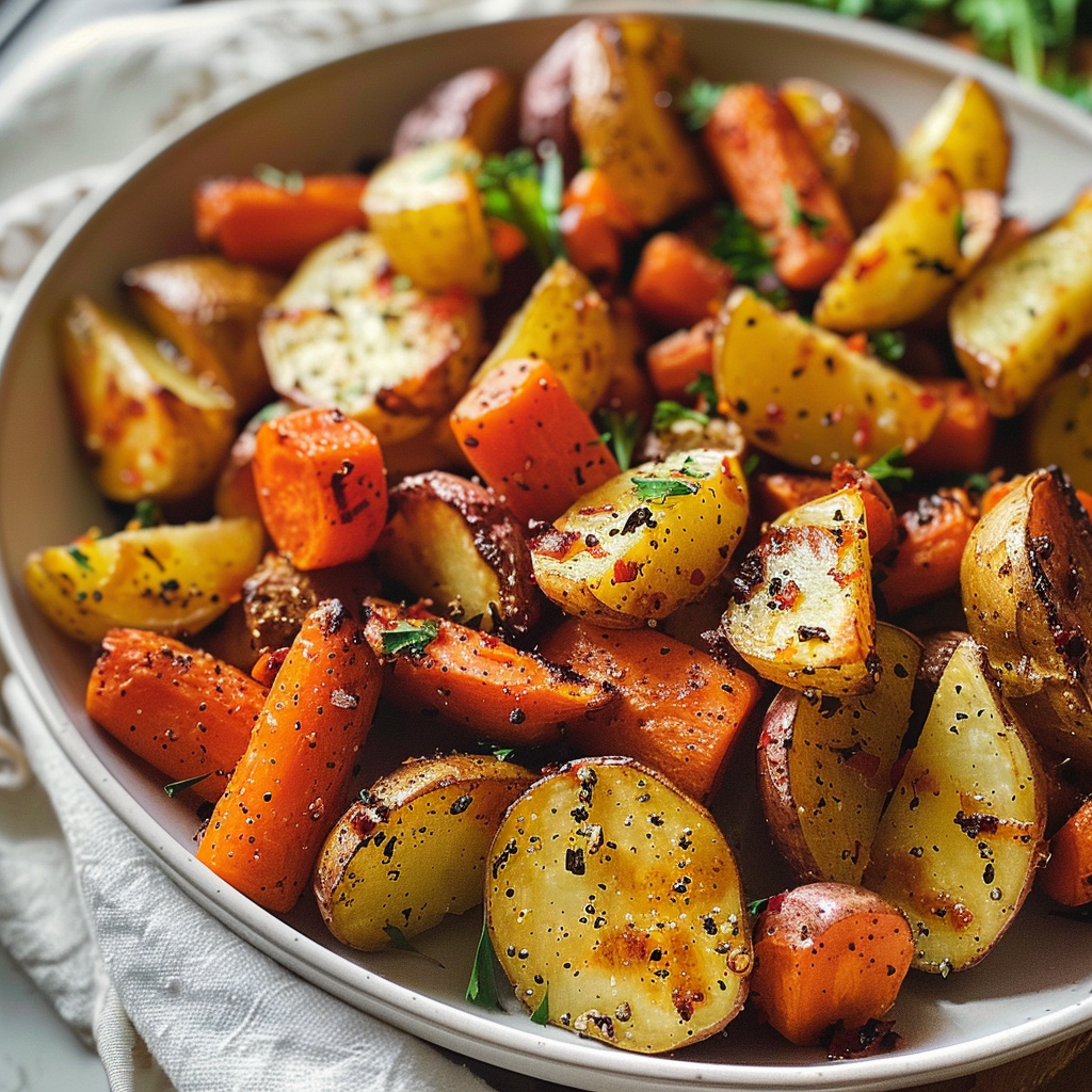 Easy Roasted Potatoes and Carrots