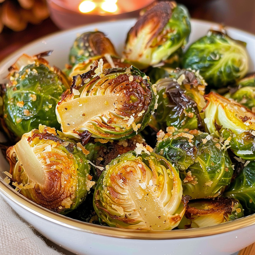 Garlic Parmesan Roasted Brussels Sprouts