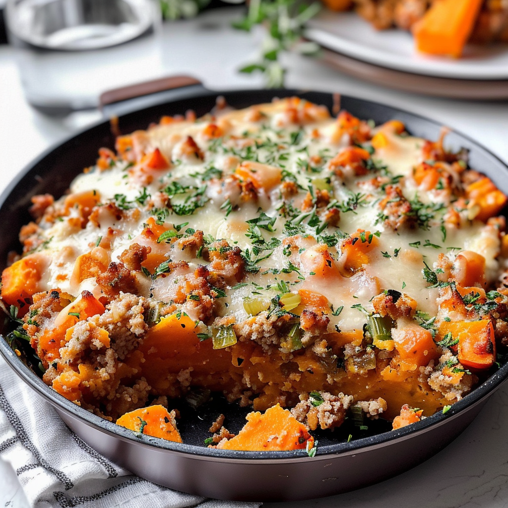 Ground Turkey Sweet Potato Bake
