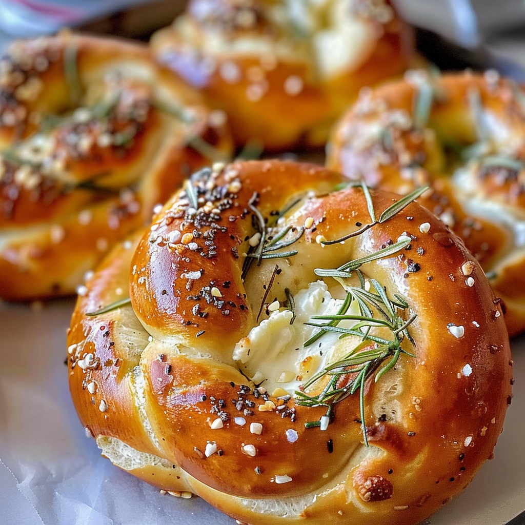 Heavenly Mozzarella-Stuffed Rosemary Pretzels