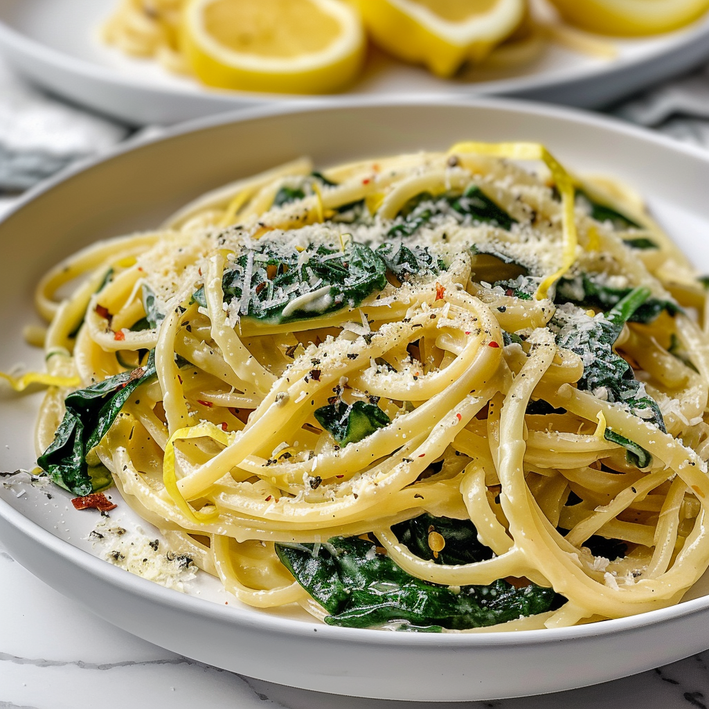 Lemon Spinach Pasta