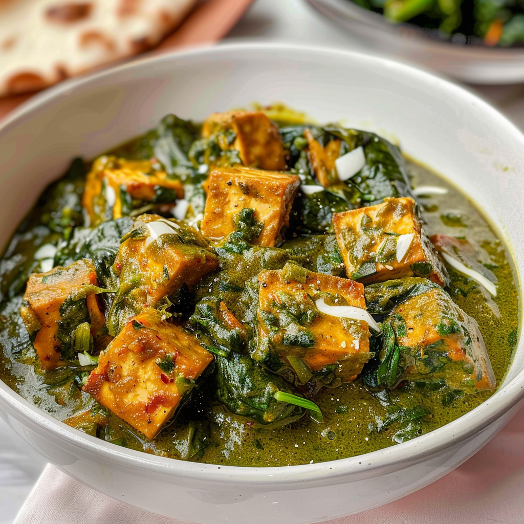 Palak Tofu | Indian Spinach and Tofu Curry