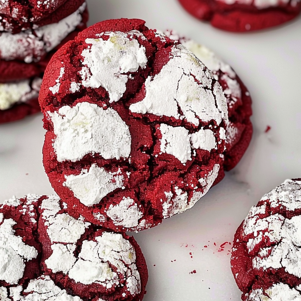 Red Velvet Crinkle Cookies