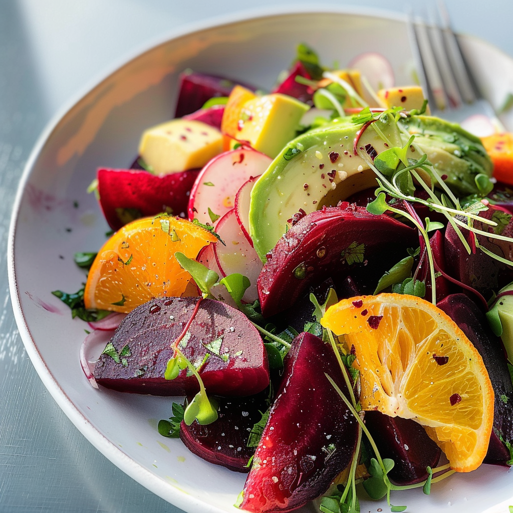 Roasted Beet Avocado Citrus Salad