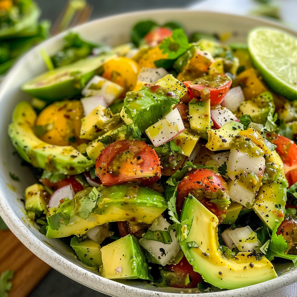 Avocado Salad with Cilantro Lime Dressing