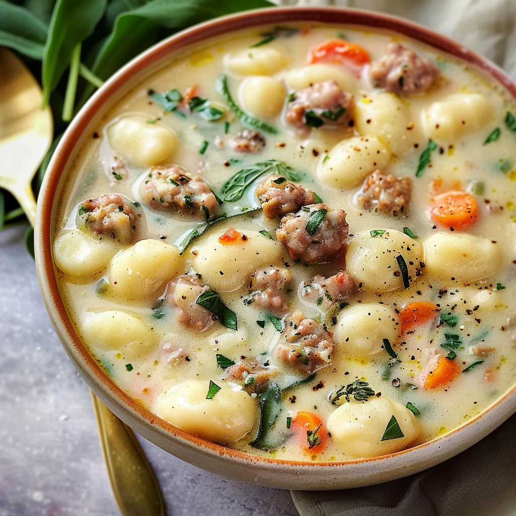 Creamy Italian Sausage Gnocchi Soup