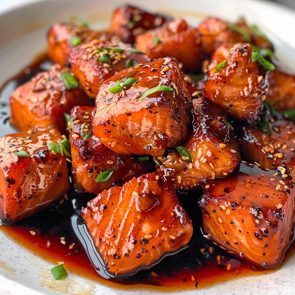 Crispy Honey Garlic Salmon Bites