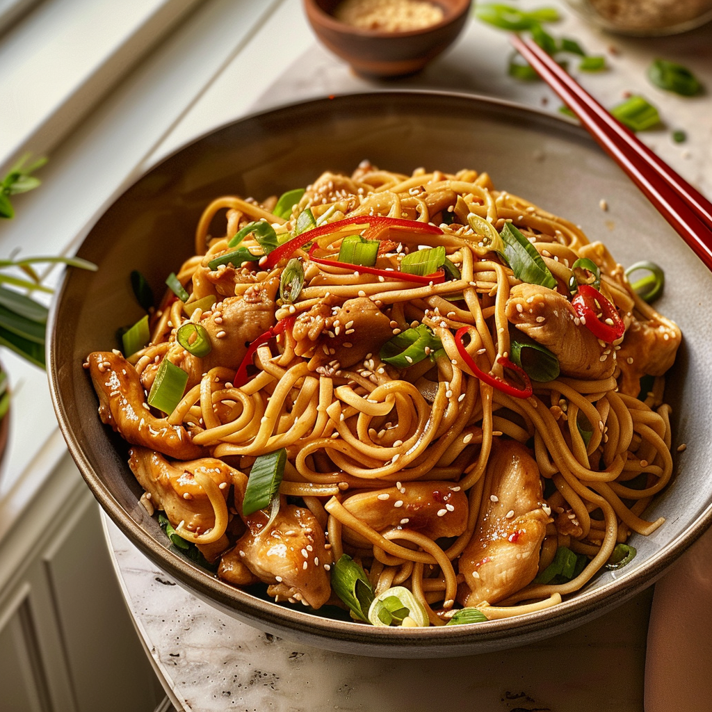 Garlic Chicken Lo Mein