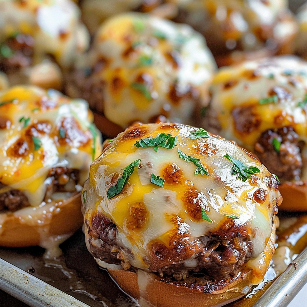 Garlic Parmesan Cheeseburger Bombs