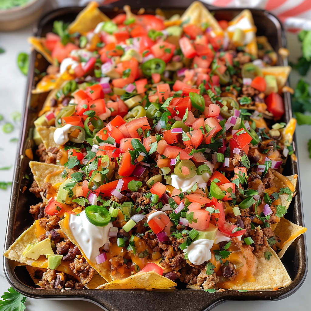 Loaded Ground Turkey Nachos