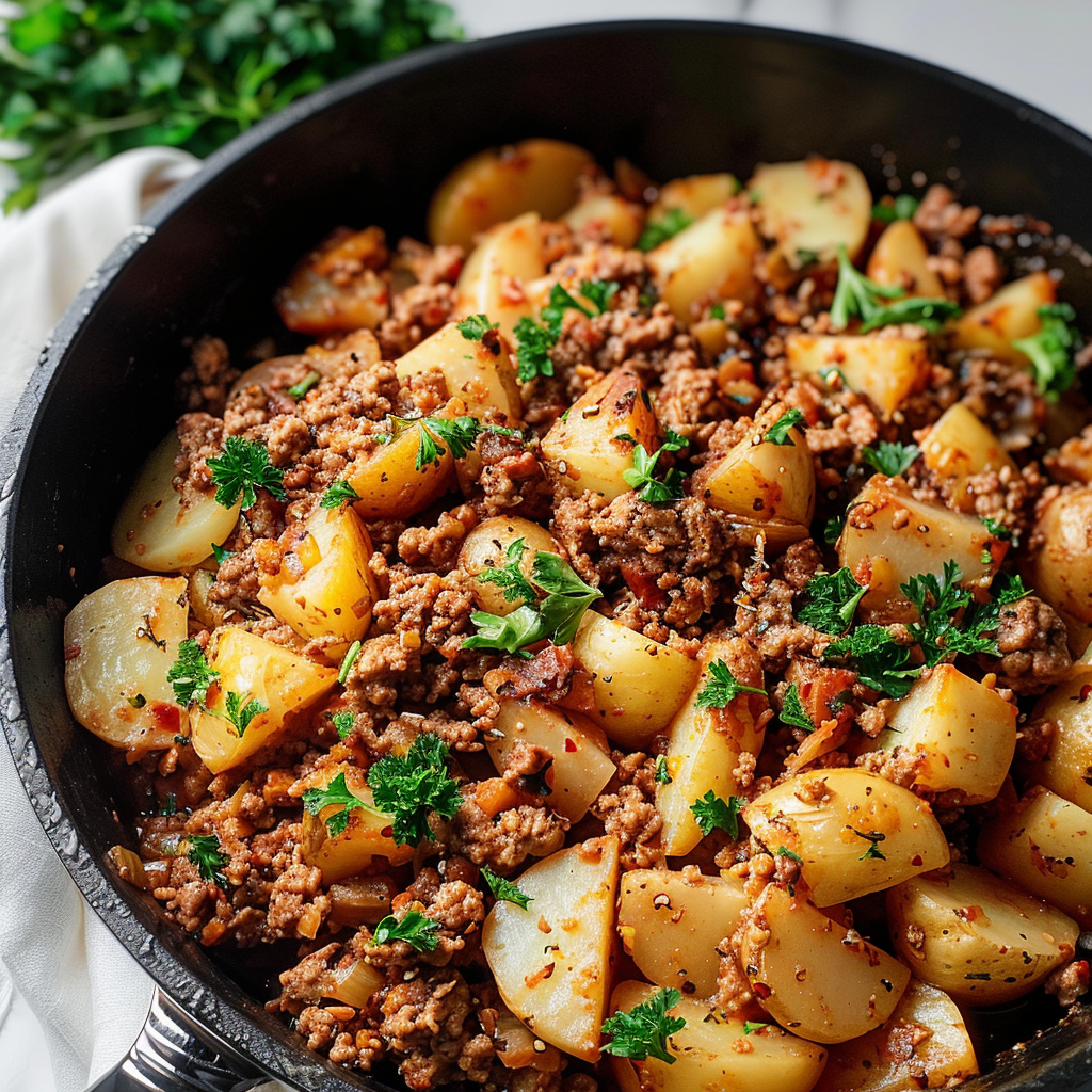 One-Pan Ground Turkey and Potatoes