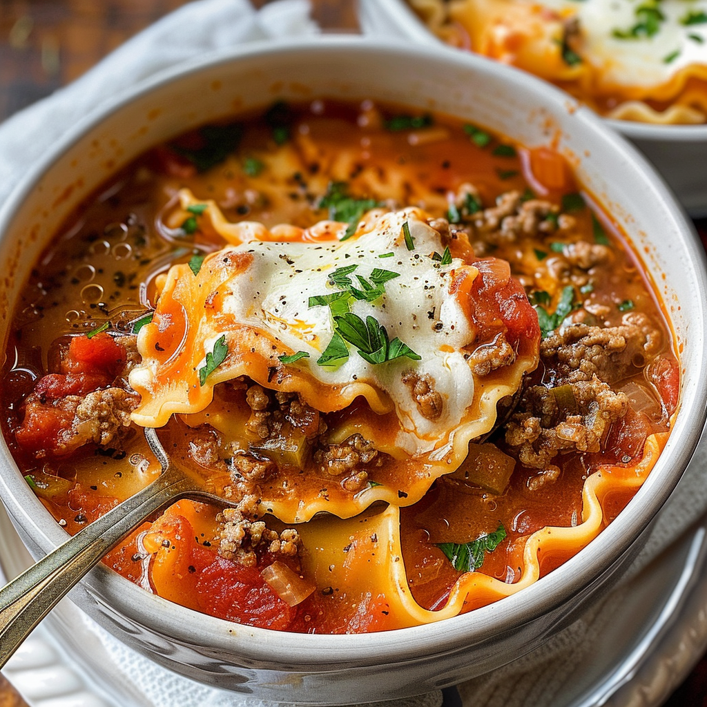 One Pot Lasagna Soup