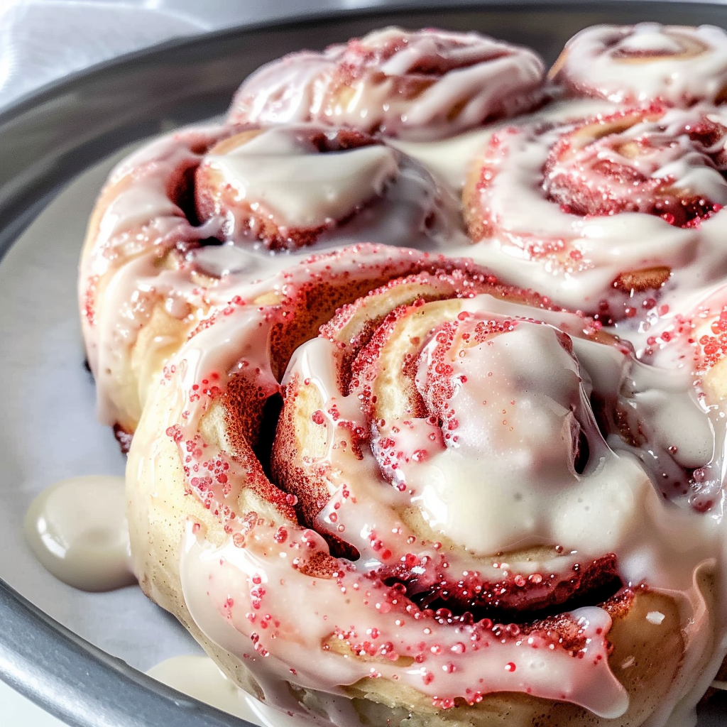 Pink Velvet Cinnamon Rolls
