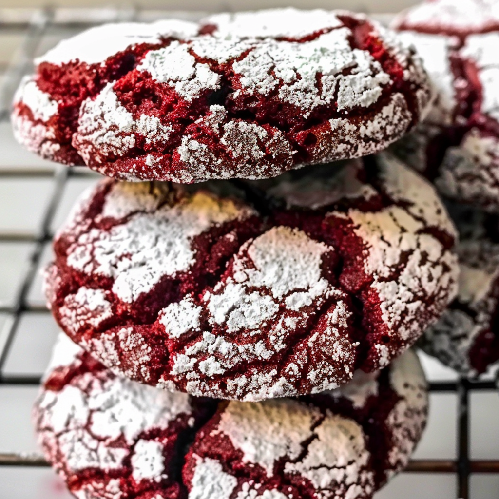 Red Velvet Crinkle Cookies