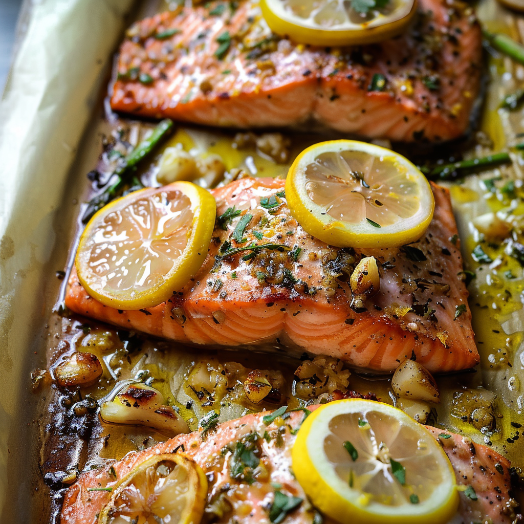 Sheet Pan Lemon Garlic Butter Salmon
