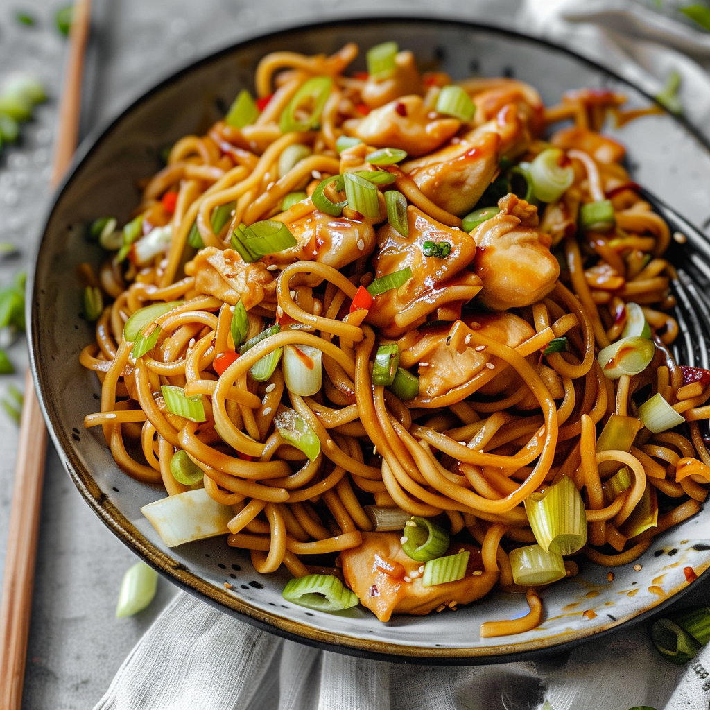 Tasty Chicken Lo Mein Noodles Recipe