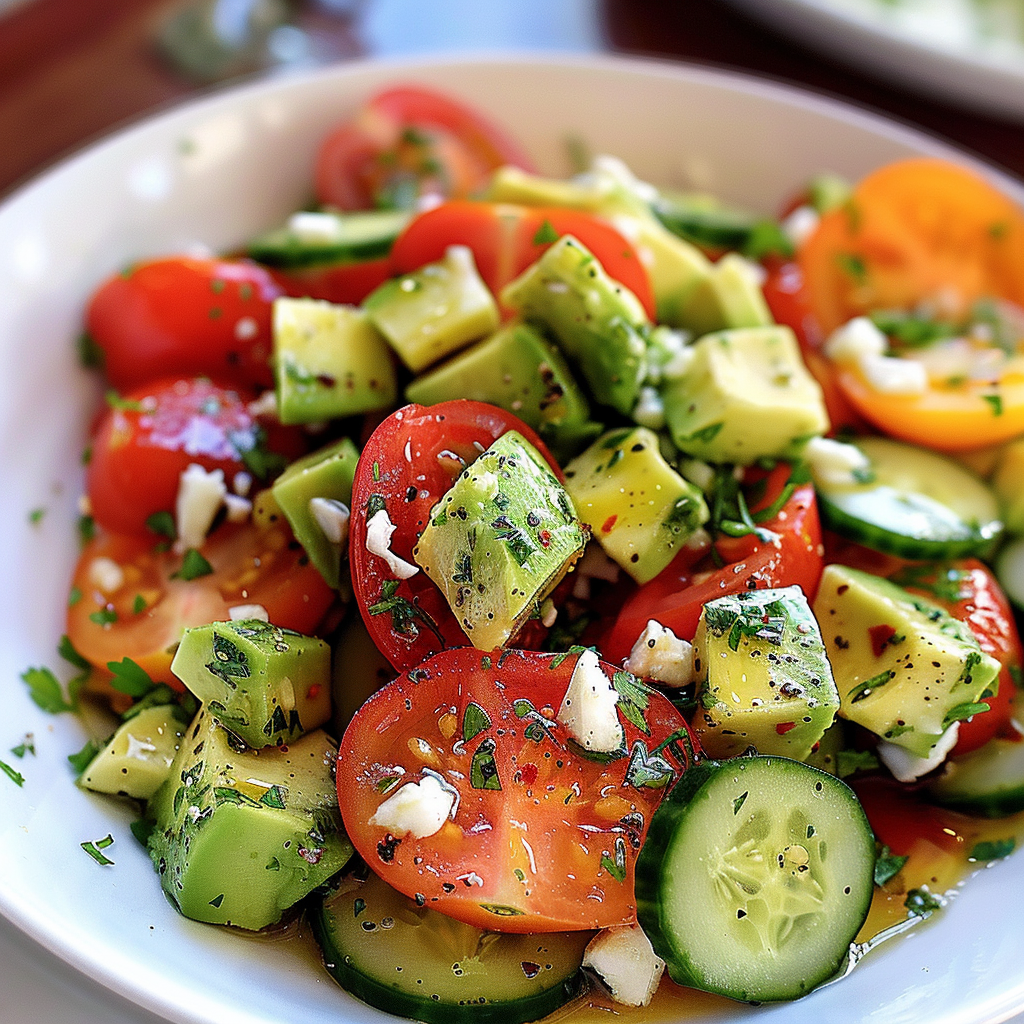 Tomato Avocado Cucumber Salad