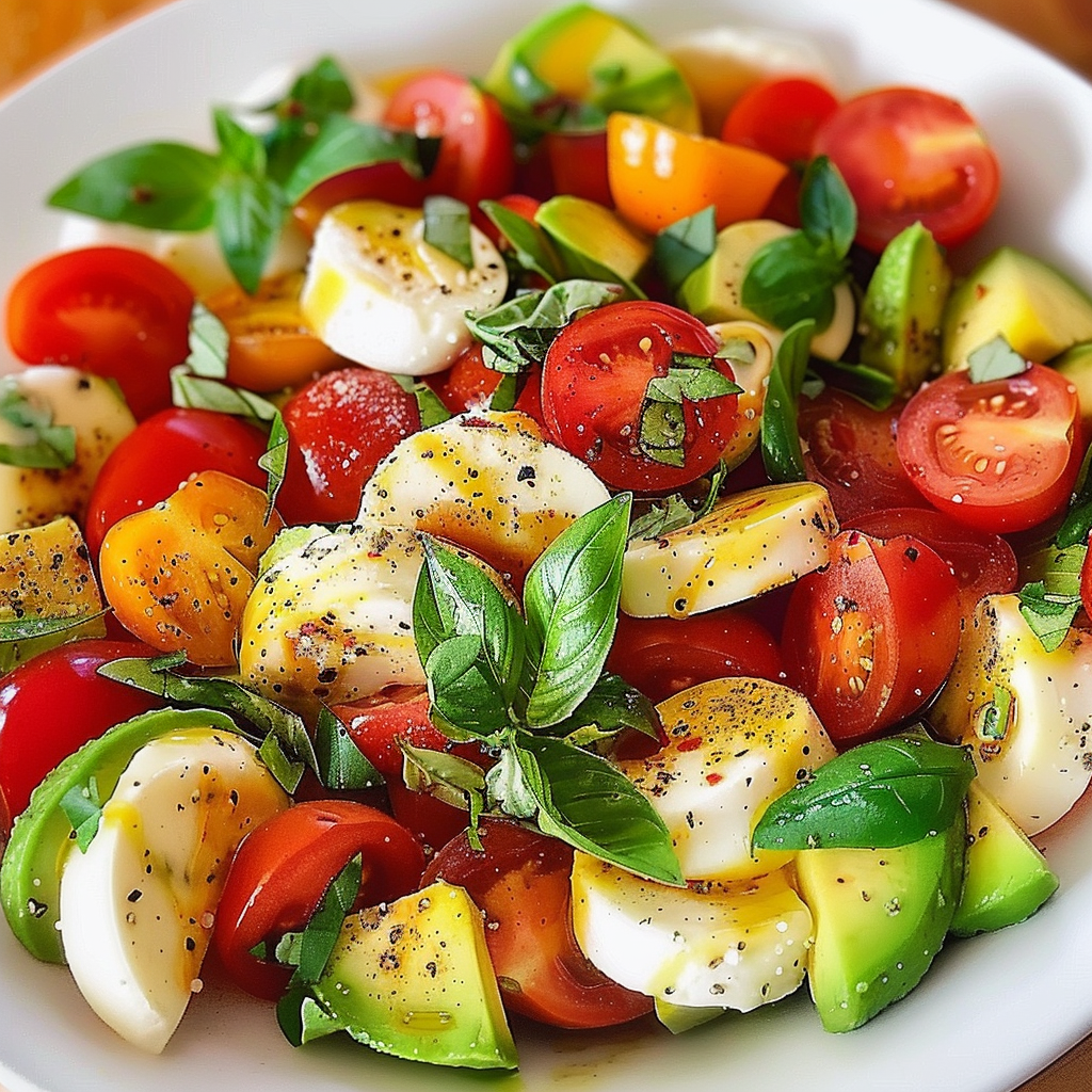 Tomato Mozzarella Avocado Salad